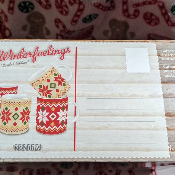 German Mugs Waechtersbach Set of 4 Pattern Inspired By Scandinavian Sweaters - Picture 10 of 11